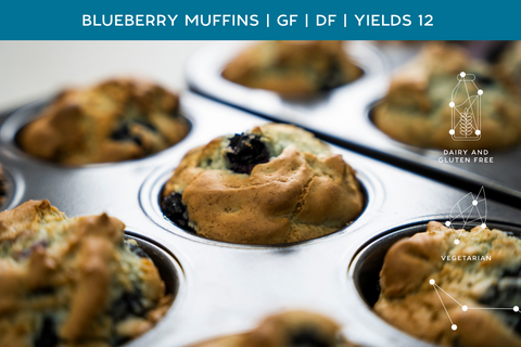 Freshly baked blueberry muffins